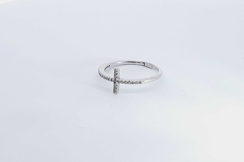 10K White Gold .417 Carat Diamond Cross Ring Size 8 (IX) 144010007718 CB/SA