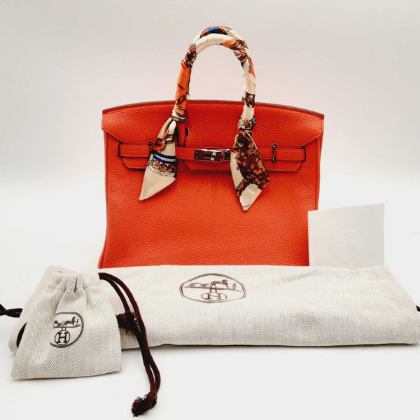 Hermes 25cm Birkin Orange Togo Leather Palladium Handbag Cblcxzxsa 144010024667