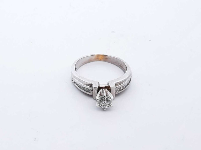 14k White Gold 4.4g .49ctw Diamond Solitaire Engagement Ring Size 6.5 Lhwxzde 144010012088
