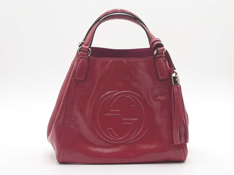 Gucci Patent Leather Pink Soho Handbag (WRZ) 144010022444 RP/SA