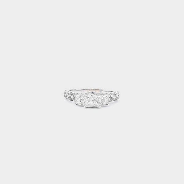 14K White Gold 1.2 CTW Diamond Engagement Ring PSORZDU
