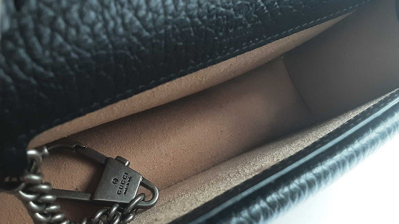 Gucci Dionysus Super Mini Leather Crossbody In Black Lhrxzxde 144020011901