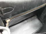 Hermes Kelly 28CM Box Calf/Swift Noir Black Gold Hardware Shoulder Bag DOERXZDE 144020007828