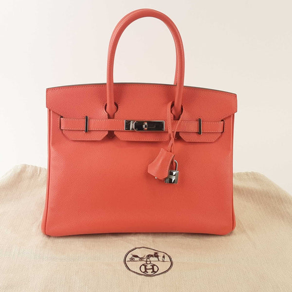 cm Sanguine Togo Leather Palladium Plated Birkin Bag