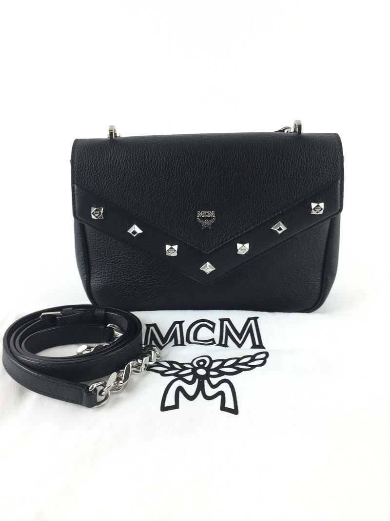 MCM Essential Visetos Crossbody Bag in Black