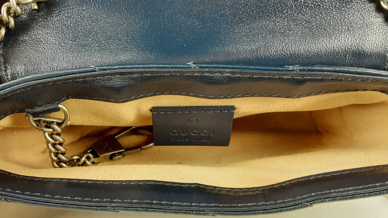 Gucci Mini Navy Leather GG Crossbody (LRZ) 144010006132 RP