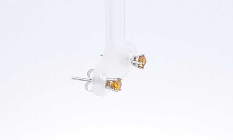 14k White Gold Lab Grown Yellow Diamond Stud Earrings Ebeedu 144020004833