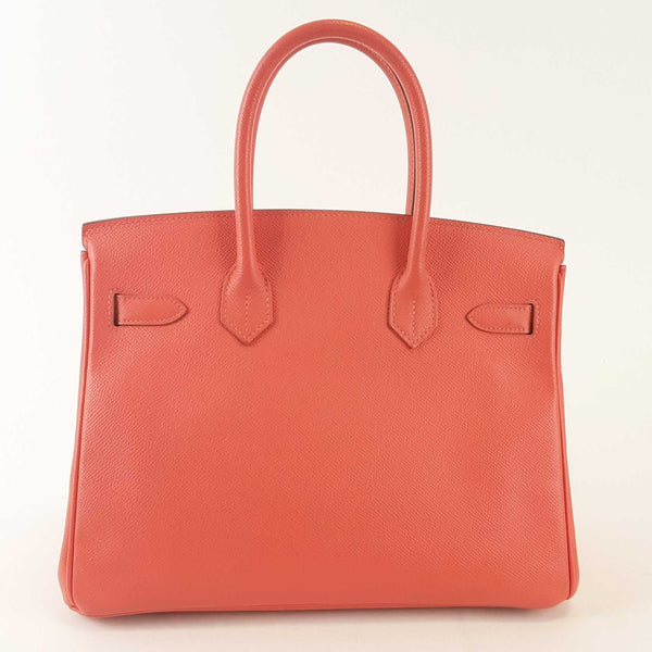 Hermes Birkin 30cm Coral Pink Epsom Palladium Handbag Dolzxzxde 144010008086