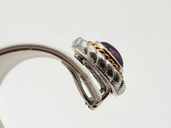 Judith Ripka Sterling Silver Amethyst Stud Clasp Earrings Doixde 144020012733
