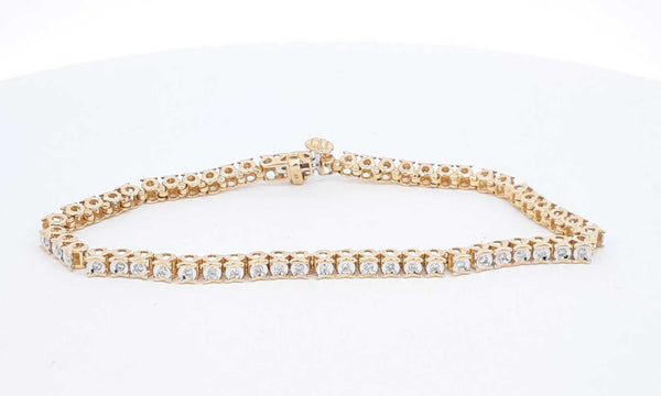 10k Yellow Gold Diamond Tennis Bracelet 7 Inch, 9 Grams Eblcrdu 144010013778