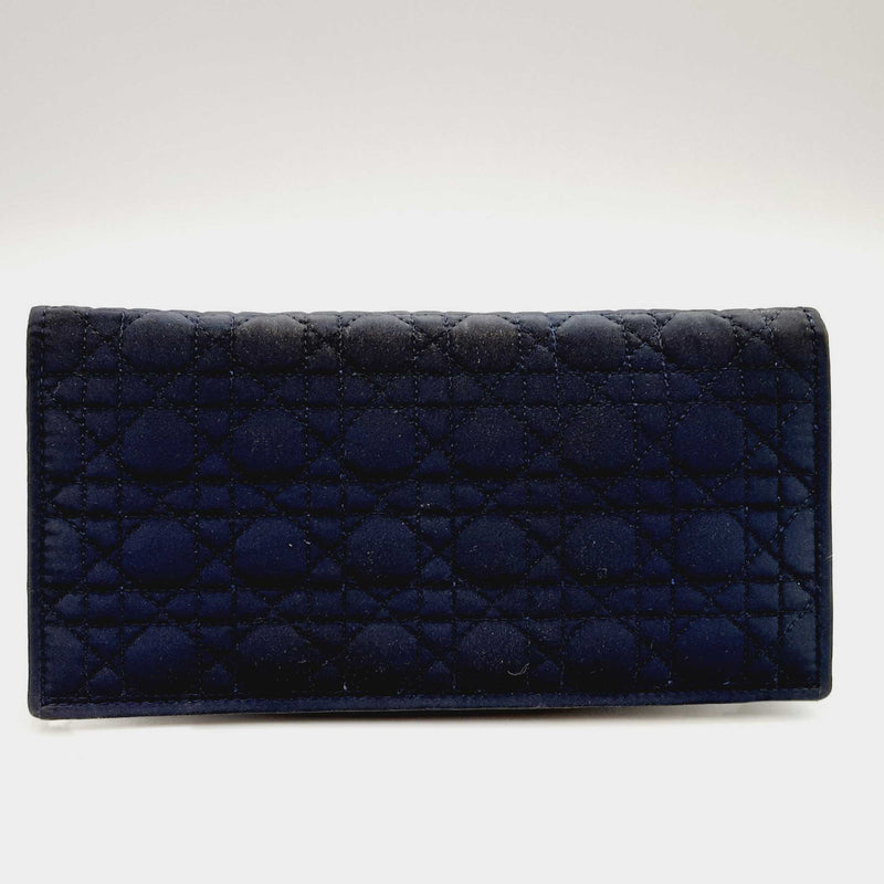 Christian Dior Long Navy Quilted Canvas Bifold Wallet (RX) 144010020493 CB/SA