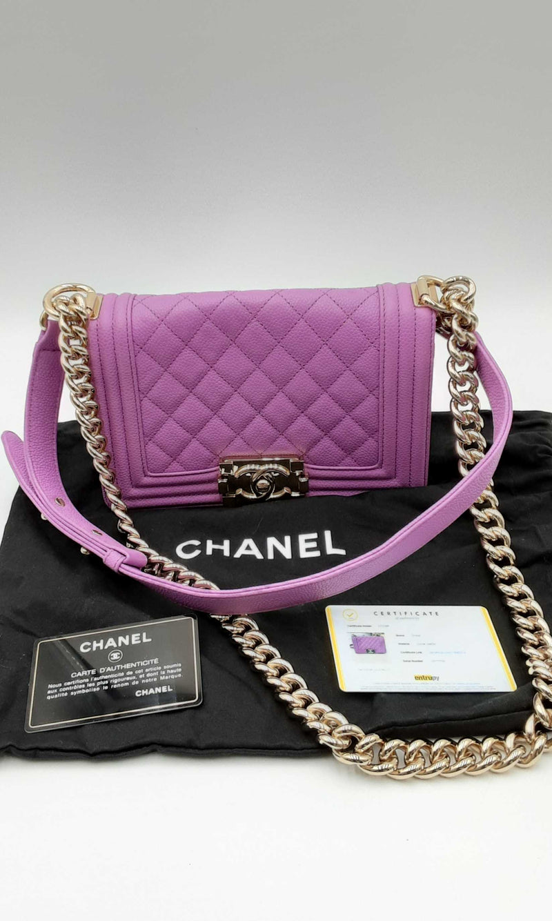 Chanel Violet Caviar Quilted Small Boy Flap Crossbody Eboxrzdu 144030006724