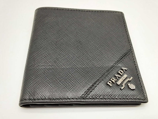 Prada Saffiano Leather Black Bifold Wallet Dolxzde 144020012719