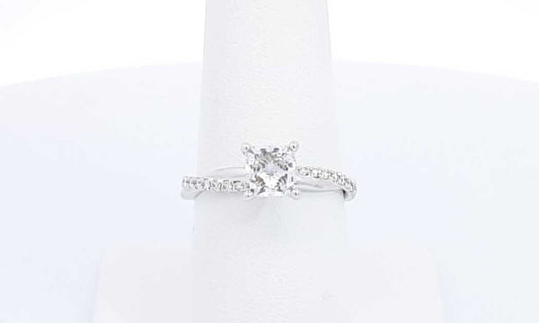 18k White Gold Diamond Solitaire Engagement Ring Size 7.5 Ebrrxdu 144010019223