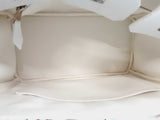 Hermes 25CM White Blanc Veau Epsom With Palladium Hardware Handbag (LEORX) 144020001101 DO/DE