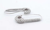 18k White Gold Diamond Safety Pin Earrings Ebolxzdu 144020000669