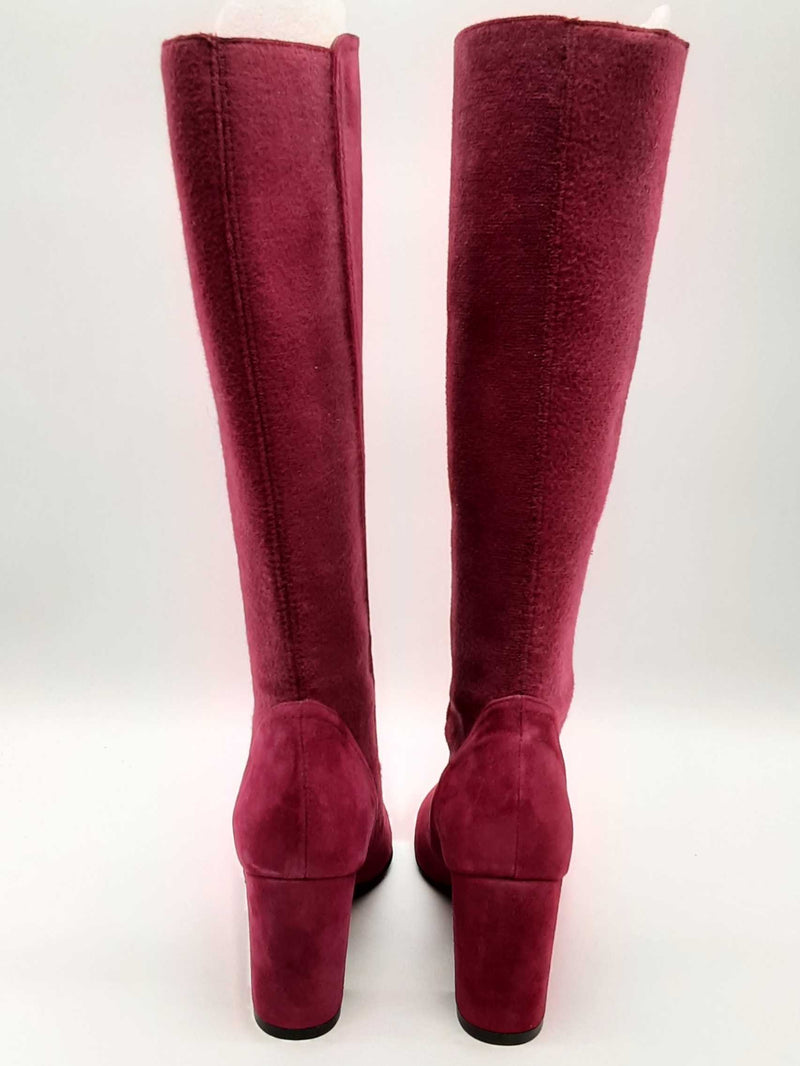 Stuart Weizman Livia 80 Cranberry Red Suede Boots Size 5 Dolxzde 144020004351