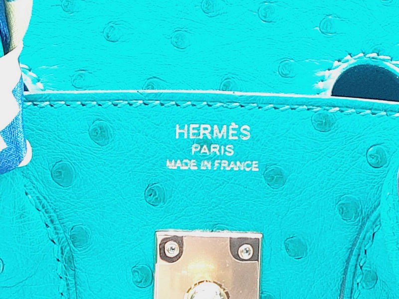 Hermes Birkin 25cm Green Vert Verone Ostrich Gold Hardware Handbag Dowporxde 144020000882