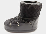 Louis Vuitton Black Leather Monogram Canvas Snow Boots Size Us 8 144010009196