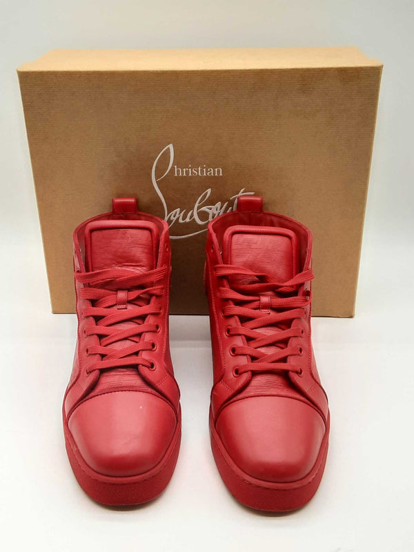 Christian Louboutin Orlato Flat Red High Top Shoes Size Eu 43.5/ Us M 10.5 Dooxzde 144020008212