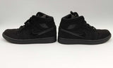 Nike Air Jordan 1 Mid Retro High-Top Triple Black Sneakers #554724-056 Size 9.5 MSIZSA 144010017911
