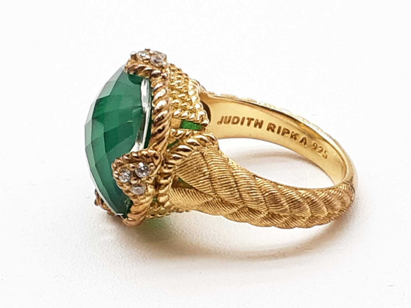 Judith Rippka Gold Plated Silver Green Goddess Ring Size 7 Dolrxde 144020012559