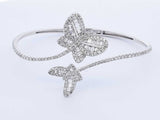 18K White Gold With Diamonds Dia Butterfly Bangle Bracelet (OPXZ) 144020000649 DO/DE