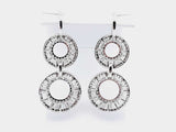 18K White Gold Double Circle Diamond Drop Earrings (RLXZ) 144020000624 DO/DE