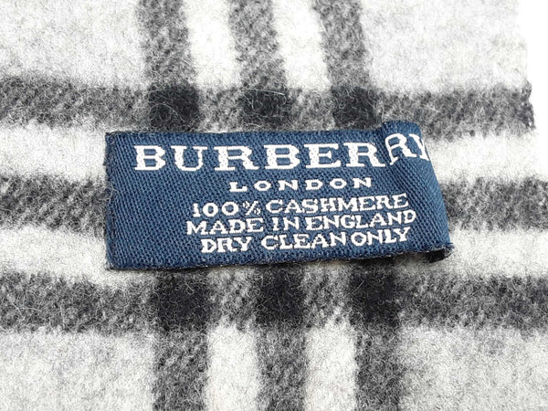 Burberry Cashmere London Grey Blue Nova Check Scarf Dooxzde 144020000358