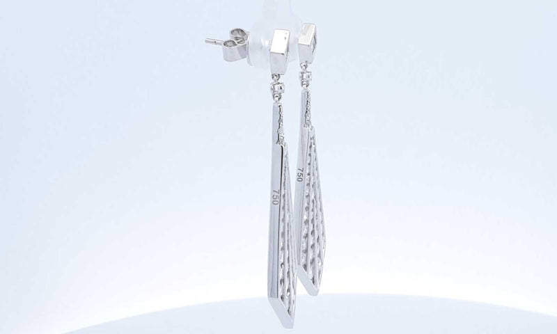 18k White Gold Diamond Geometric Dangle Earrings Ebocxzdu 144020005543