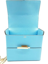Hermes Cinhetic Boxy Blue Chevre Mysore Gold Crossbody Bag Dowxzxde 144020001582