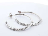 David Yurman Sterling Silver & 18k Yellow Gold 18.4g Push On Back Cable Earrings 5cm Lhprxde 144020011252