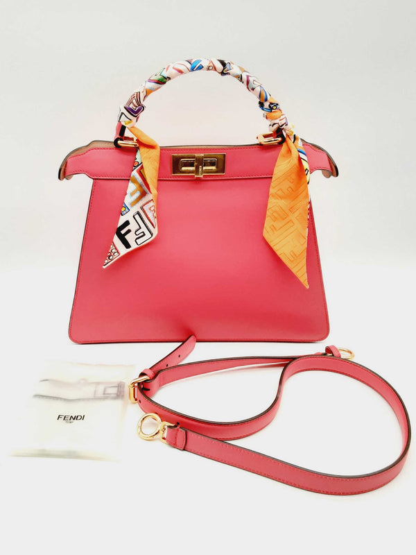 Fendi Peekaboo Iseeu Medium Pink Leather Handbag Dolozxde 144020011978