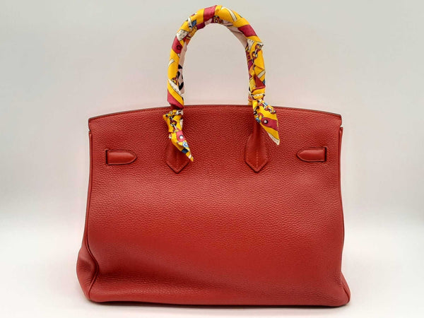 Hermes Birkin 35cm Red Togo Palladium Hardware Handbag Dosrxzde 144020005240