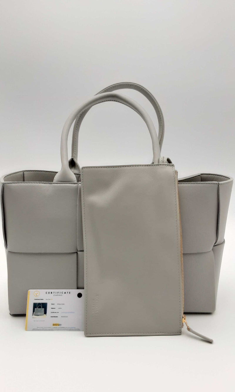 Bottega Veneta Small Arco Agate Grey Leather Tote Bag Ebexzsa 144010031901