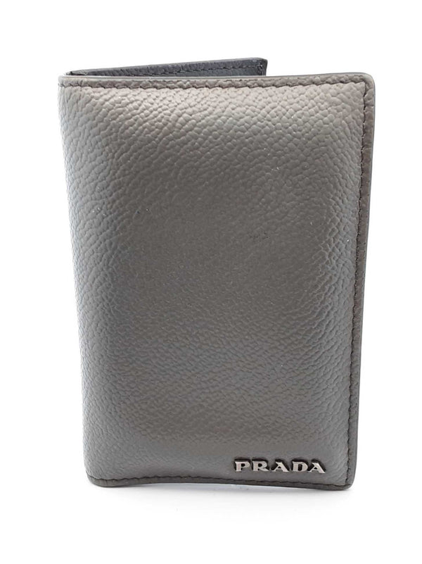 Prada Small Gray & Black Bi Fold Wallet LHLXZDE 144020005402