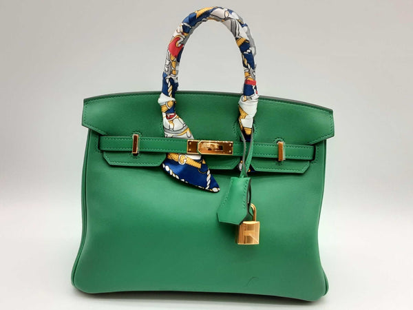 Hermes Birkin 25 Green Bambou Swift Gold Hardware Handbag Dolcozxde 144010020785