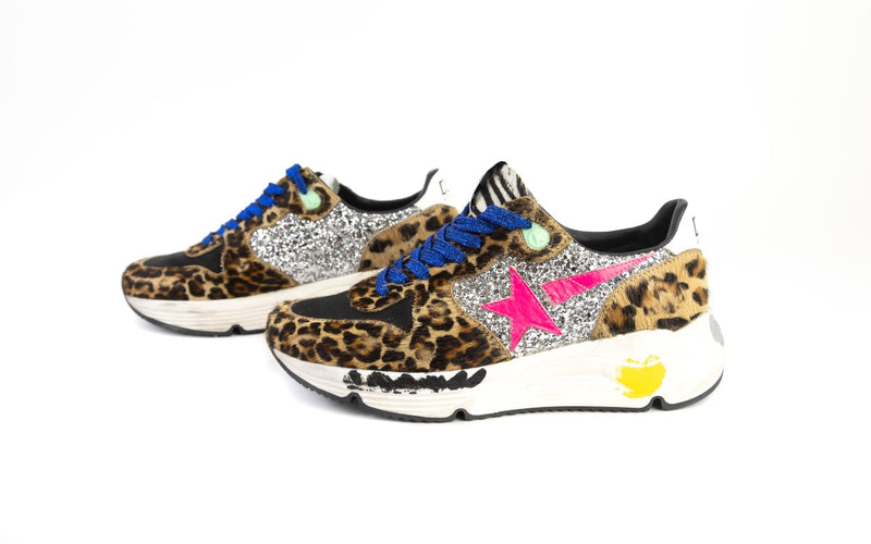Golden Goose Multi-Color Running Sole Glitter Sneakers, Size 5 (OZX) 144010002808