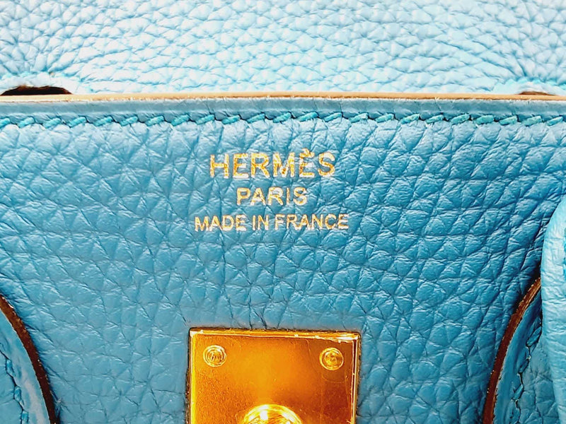 Hermes Birkin 25CM Blue Zanzibar Togo With Gold Hardware Handbag (LEZXZ) 144020004591 DO/DE
