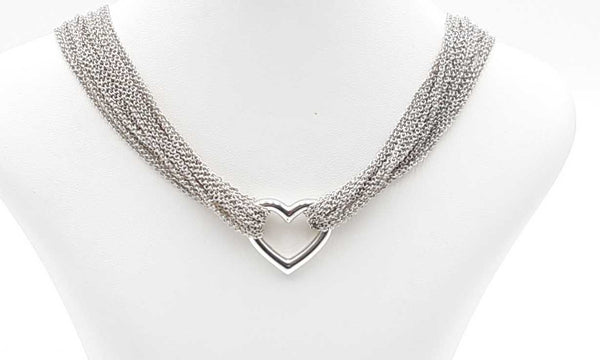 Tiffany & Co. Sterling Multi-chain Open Heart Toggle Necklace Ebrxdu144030006396