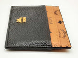 Mcm Corina Visetos Cognac Brown Black Card Case Wallet Dorxde 144020012531
