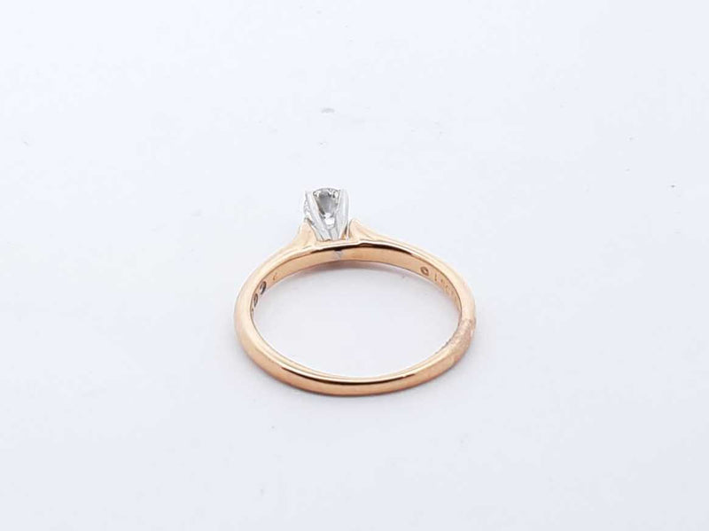 18k Yellow Gold Platinum Diamond Solitaire Ring Size 7.5 Lhoxzde 144020008202