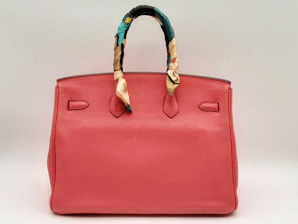 Hermes Birkin 35cm Red Clemence Palladium Handbag Dosorxde 144020000998