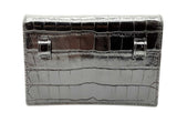 Balenciaga Xs Embossed Crocodile Hourglass Belt Bag Black Lhorxde 144020010287