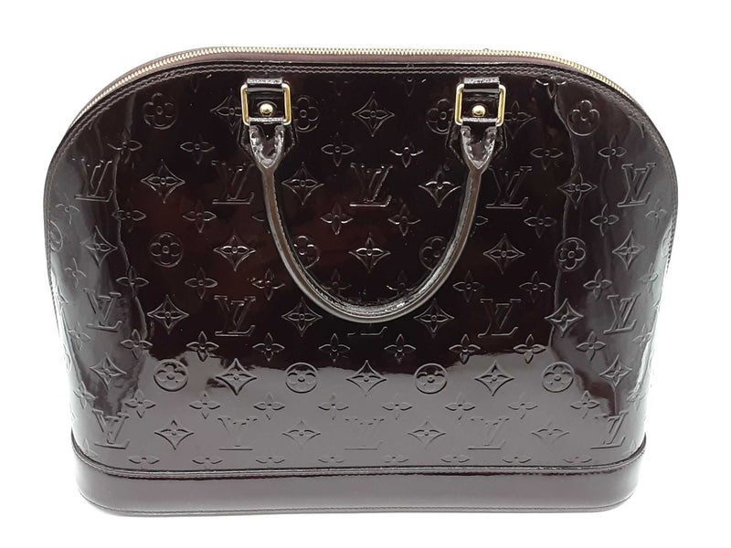 Louis Vuitton GM Alma Dark Purple Wine Vernis Monogram Patent Leather Handbag (RXZ) 144020003154 CB/DE