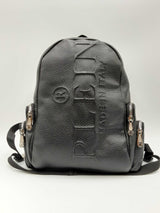 Philipp Plein Black Leather Saba Iconic Plein Backpack MSLXXZSA 144010010029
