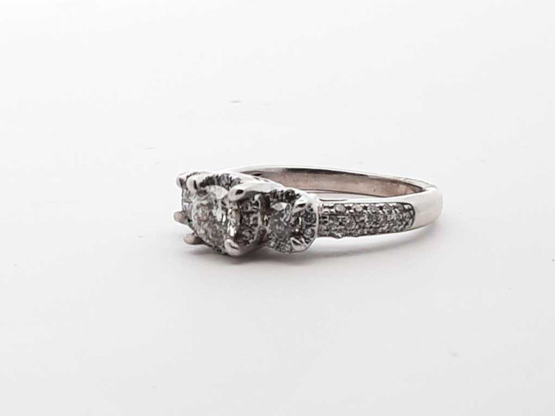 14k White Gold 3.8g 1.13 Ctw Diamond Engagement Ring Size 7 Lhoezde 144020006184