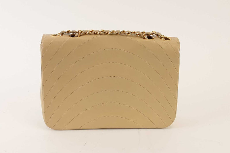 Chanel Classic Medium Tan Leather Calfskin (LZXX) 144010012544 RP/SA