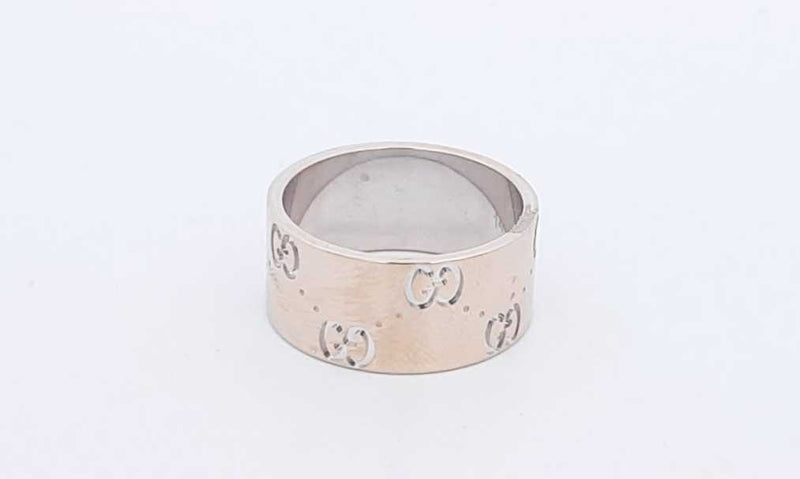 Gucci 18k White Gold Icon Band Ring Size 6.5 Ebprxsa 144010033316