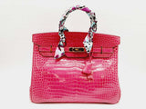 Birkin 35CM Pink Fuchsia Shiny Porous Crocodile With Gold Hardware Handbag (WWXZX) 144020004582 DO/DE